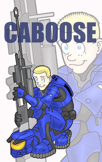 Private Caboose of the blue team in Red vs Blue He's the rookie and about